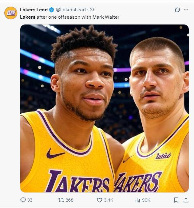 NBA-巴斯家族出售部分湖人股份估值100亿